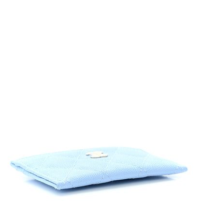 Chanel Caviar Quilted Card Holder Light Blue 4 of 10
