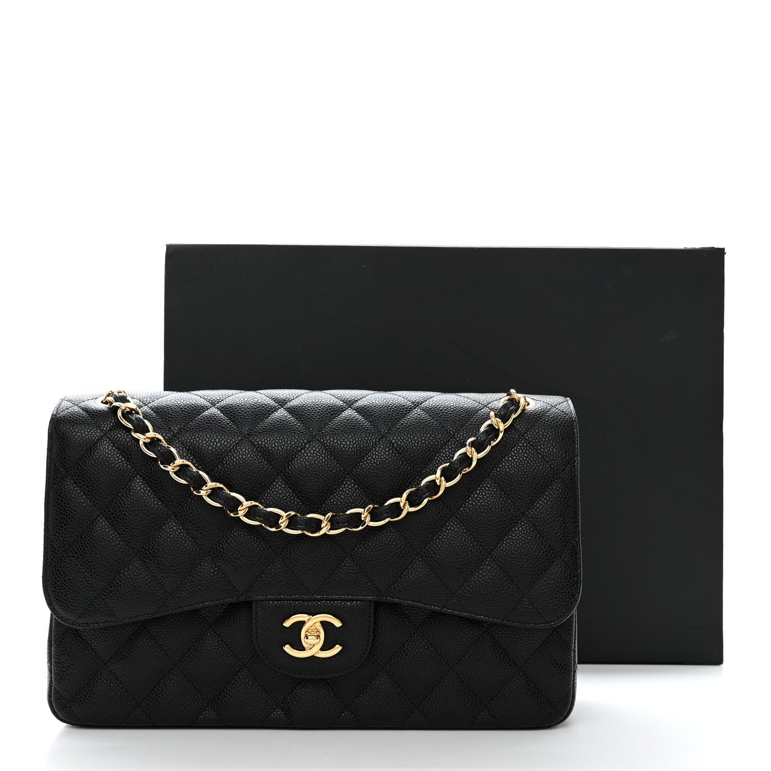 Chanel Caviar Quilted Jumbo Double Flap Black 12 of 12
