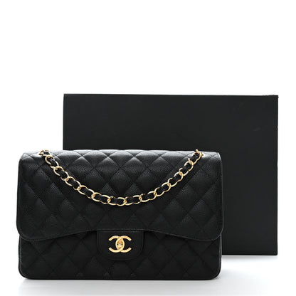 Chanel Caviar Quilted Jumbo Double Flap Black 12 of 12