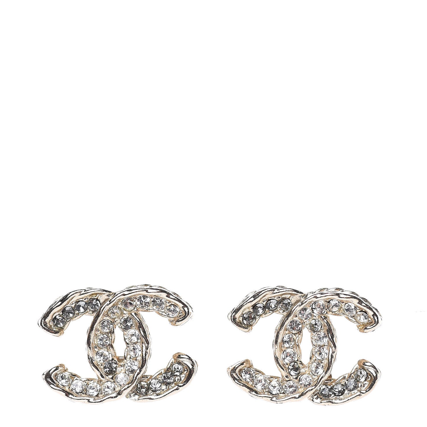Crystal CC Earrings Light Gold