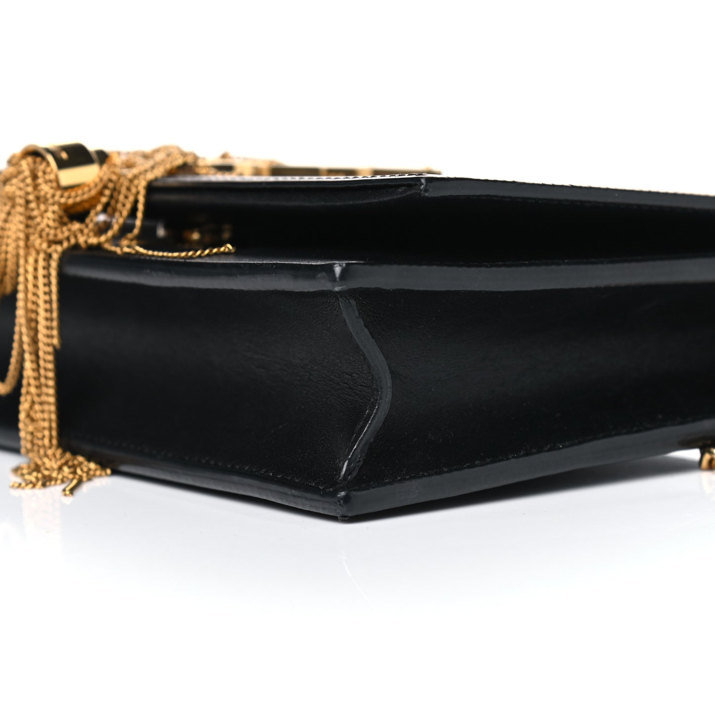 Smooth Calfskin Classic Monogram Kate Tassel Chain Wallet Black