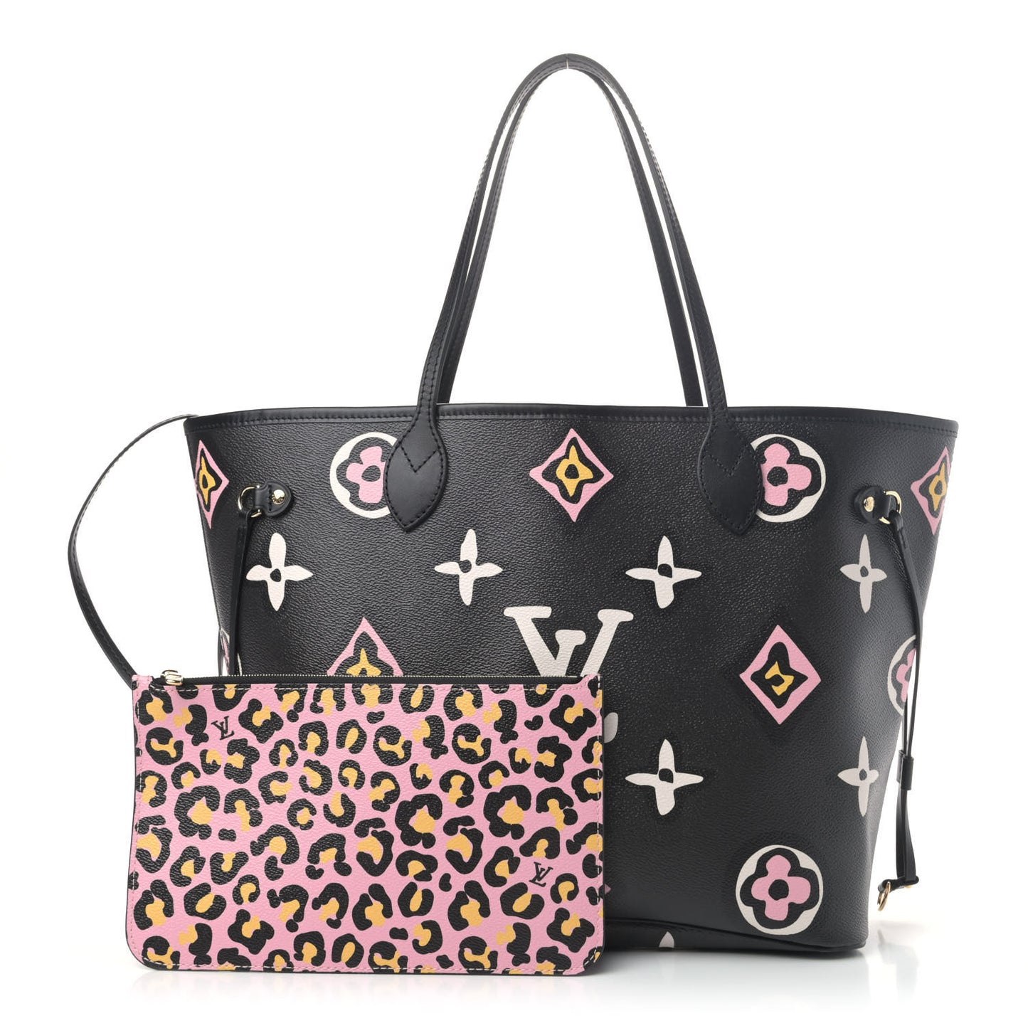 Monogram Giant Wild At Heart Neverfull MM Black