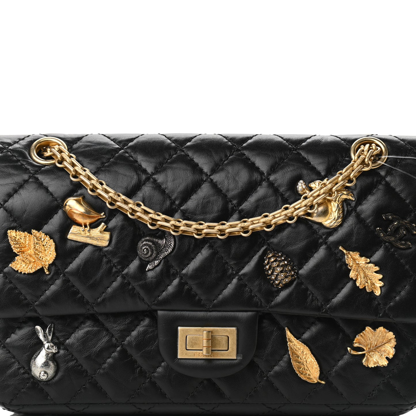 Aged Calfskin Lucky Charms 2.55 Reissue 225 Flap Black