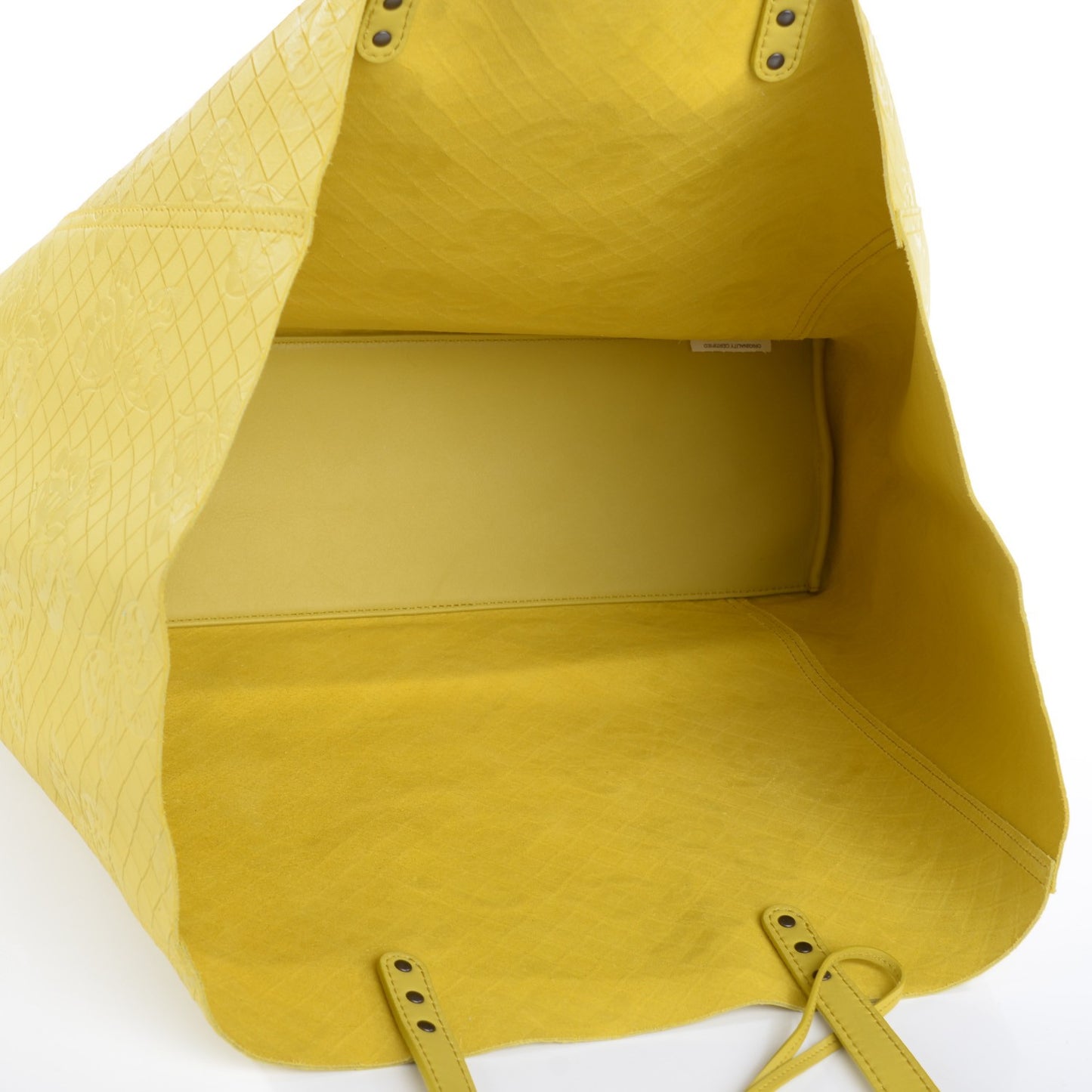 Calfskin Intrecciomirage Intarsio Large Tote Lime