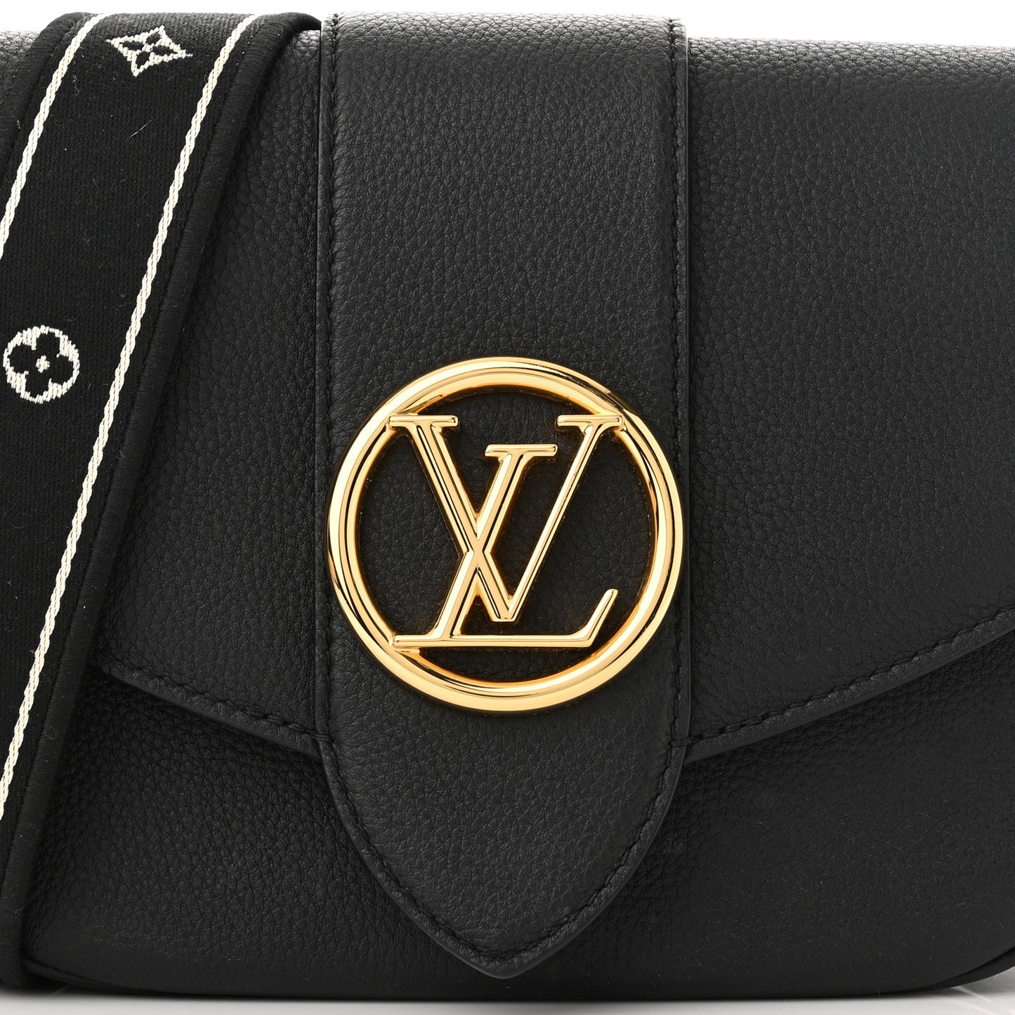 Grained Calfskin LV Pont 9 Soft MM Black