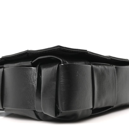 Bottega Veneta Paper Calfskin Maxi Intreccio Cassette Crossbody Bag Black 9 of 10