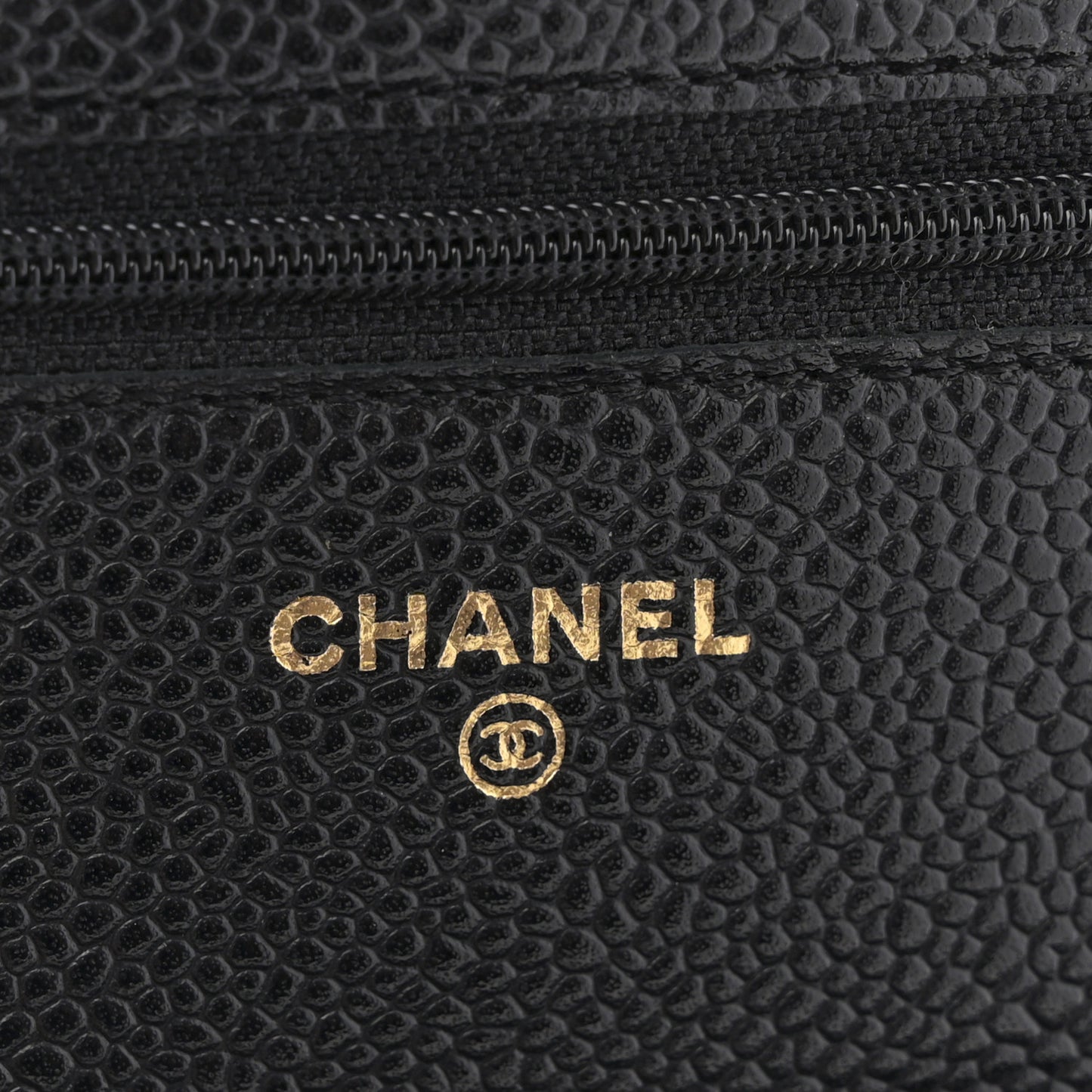 Caviar Quilted Wallet on Chain WOC Black