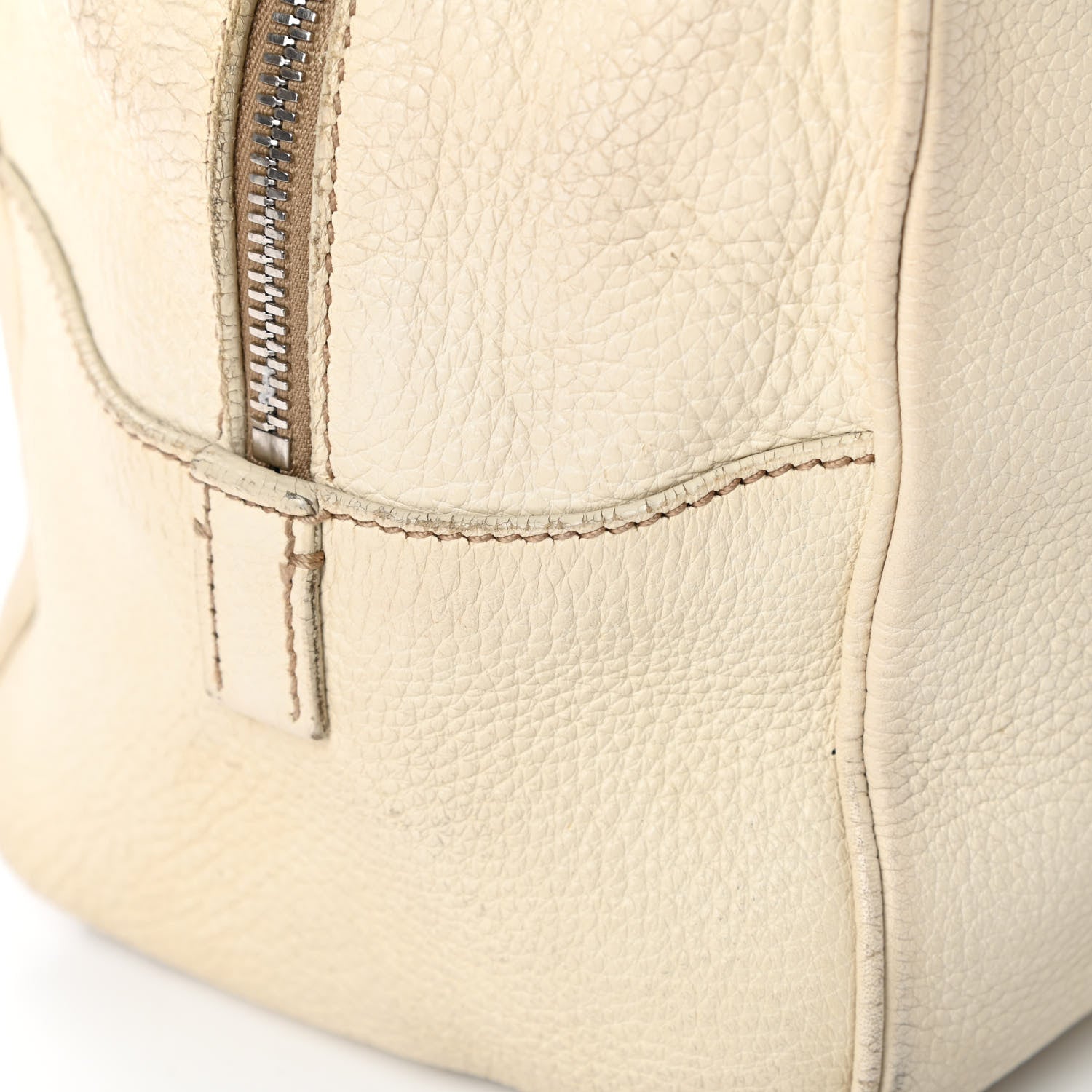 Prada Vitello Daino Embossed Logo Bowler Talco 13 of 23