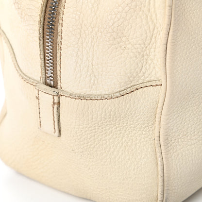 Prada Vitello Daino Embossed Logo Bowler Talco 13 of 23