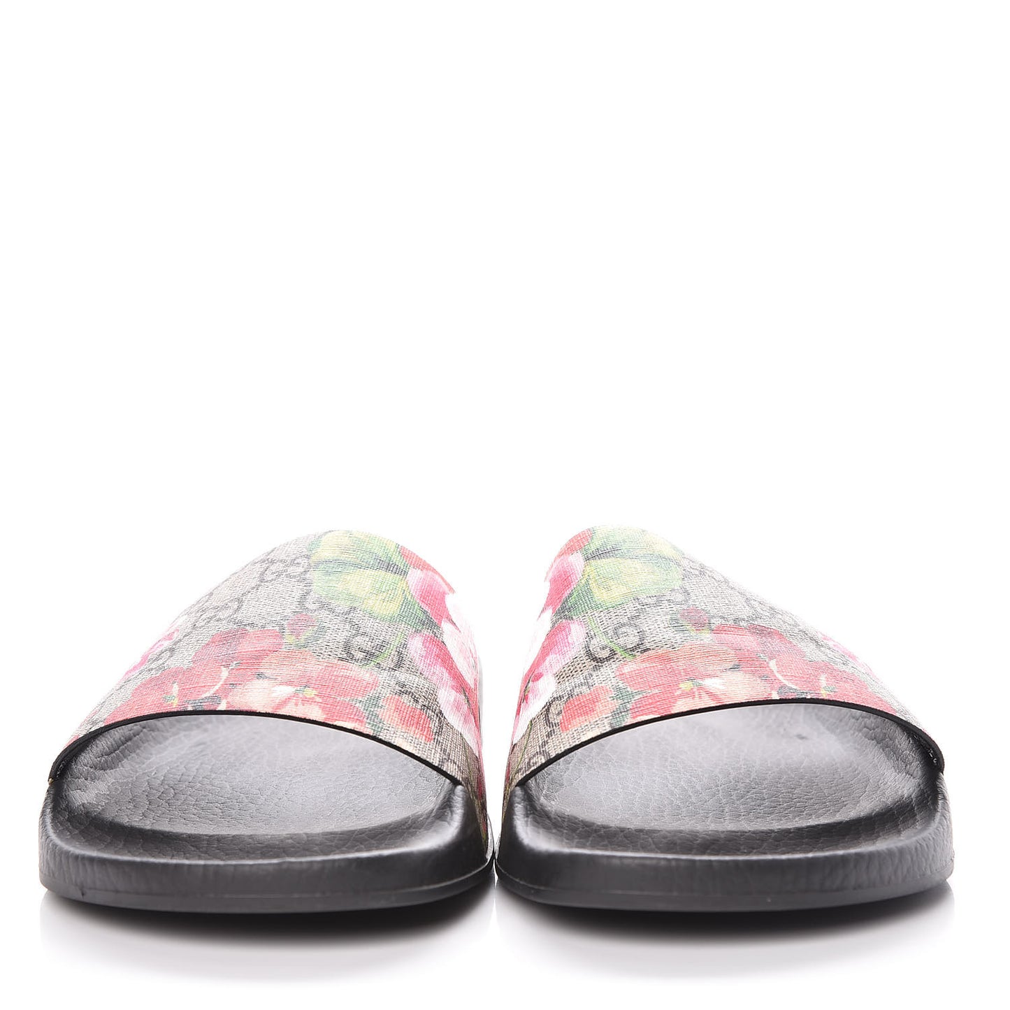 GG Supreme Monogram Blooms Slide Sandals 41 Beige Multicolor