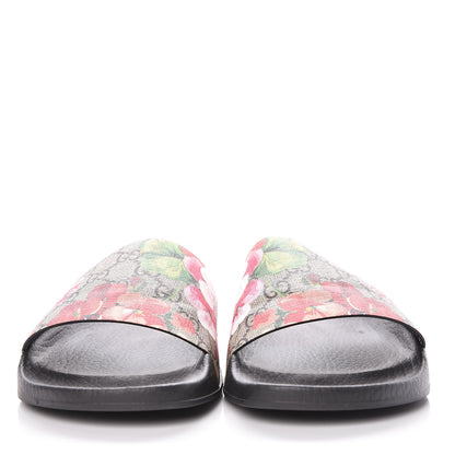 Gucci GG Supreme Monogram Blooms Slide Sandals 41 Beige Multicolor 2 of 9