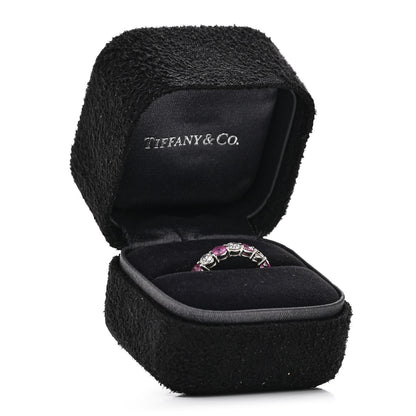 Tiffany Platinum Diamond Pink Sapphire Eternity Band Ring 51 5.75 5 of 5