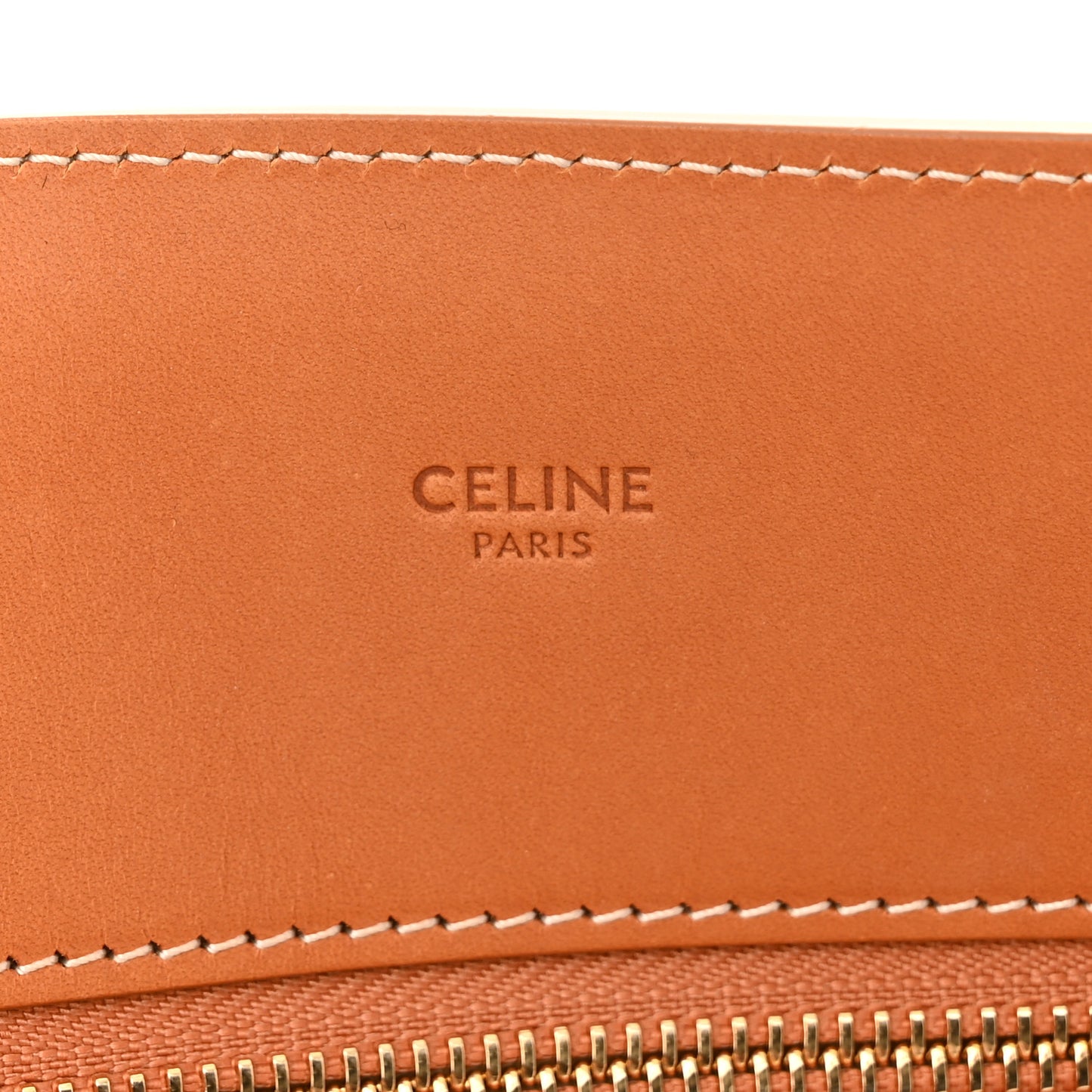 Canvas Calfskin Logo Print Vertical Cabas Natural Tan