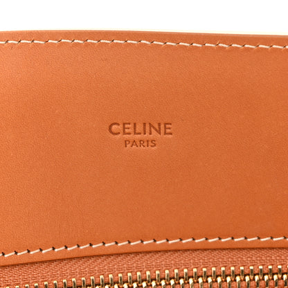 Celine Canvas Calfskin Logo Print Vertical Cabas Natural Tan 6 of 11