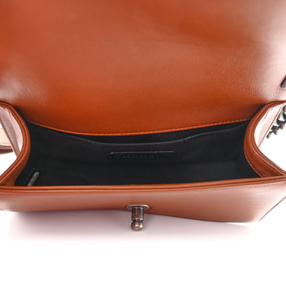 Chanel Calfskin Embossed Small Cordoba Boy Flap Brown 5 of 9