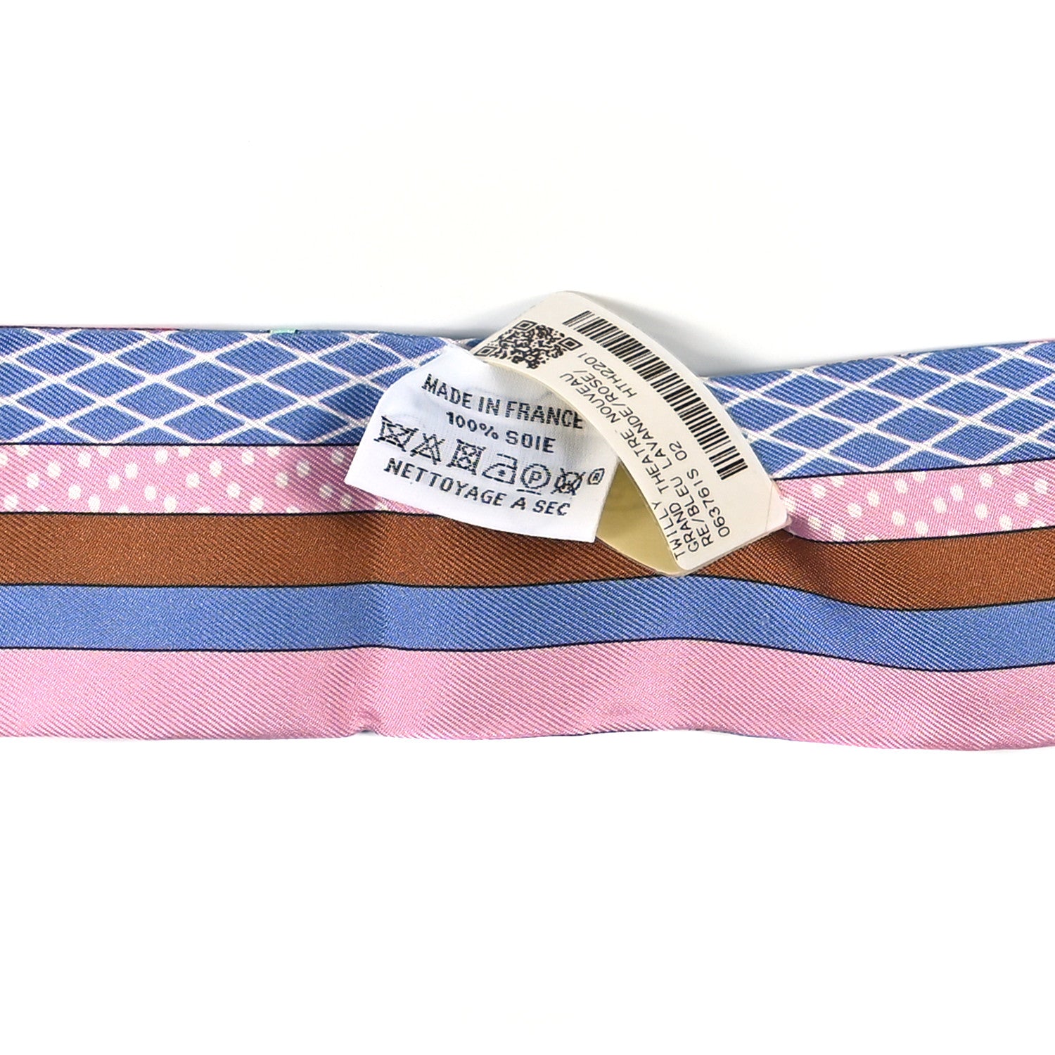 Hermes Silk Twilly Grand Theatre Nouveau Bleu Lavande Rose Vert 3 of 3