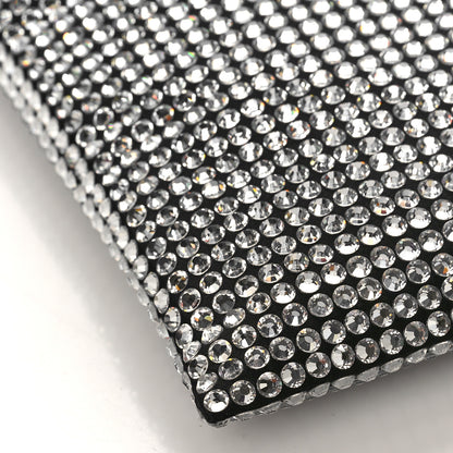 Prada Satin Crystal Metal Triangle Logo Chain Crossbody Handbag Cristal 7 of 8