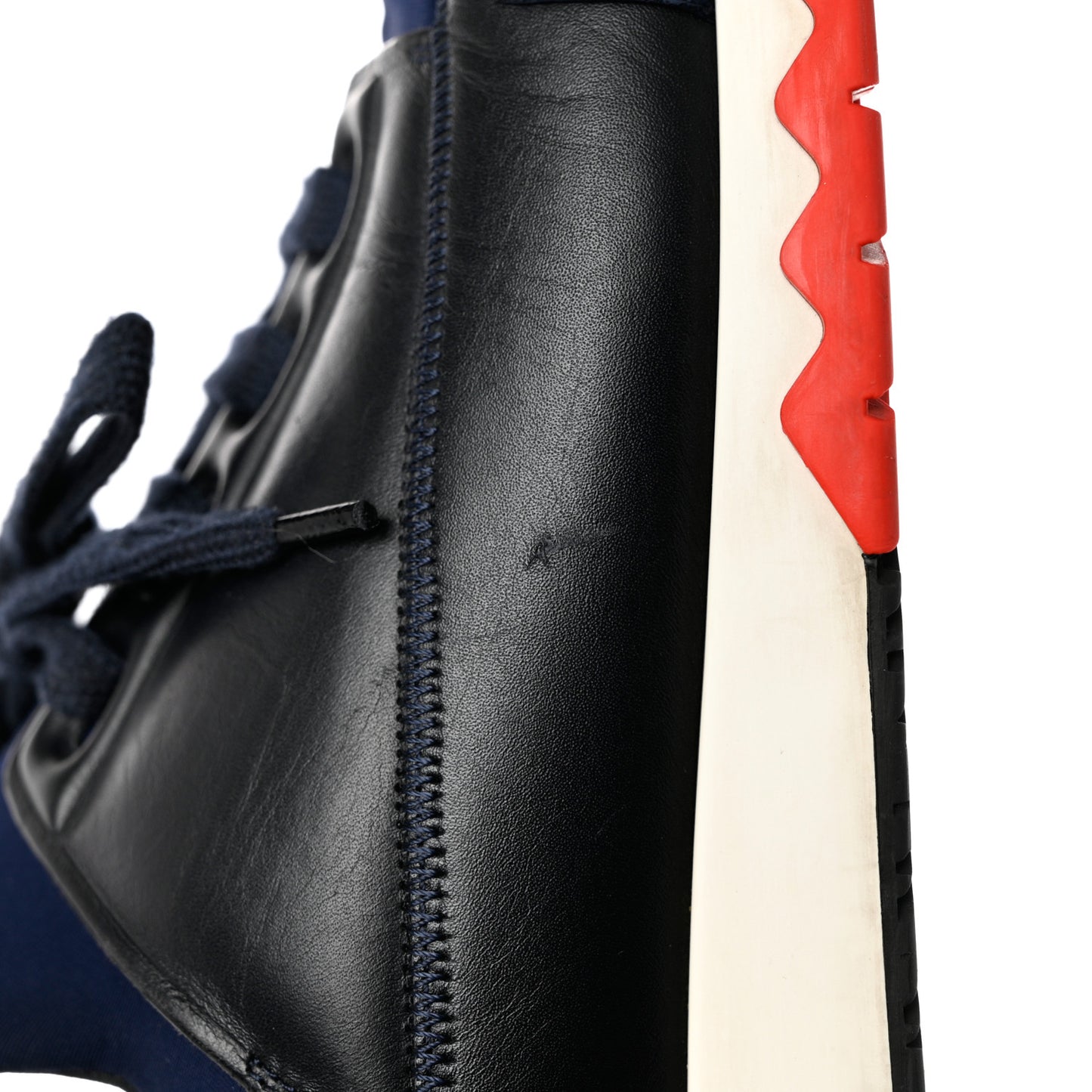Calfskin Technical Canvas Suede Goatskin Mens Stadium Sneakers 42.5 Black