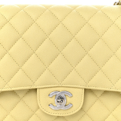 Chanel Caviar Quilted Medium Double Flap Light Yellow 8 of 10