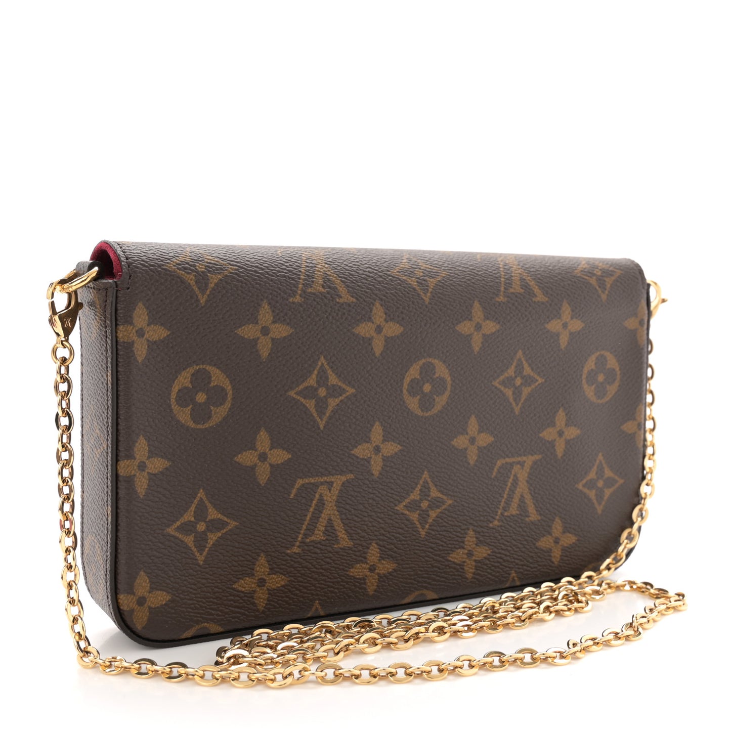 Monogram Pochette Felicie Chain Wallet Fuchsia