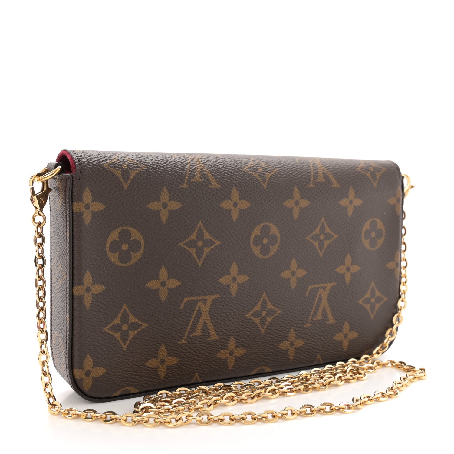 Louis Vuitton Monogram Pochette Felicie Chain Wallet Fuchsia 4 of 10