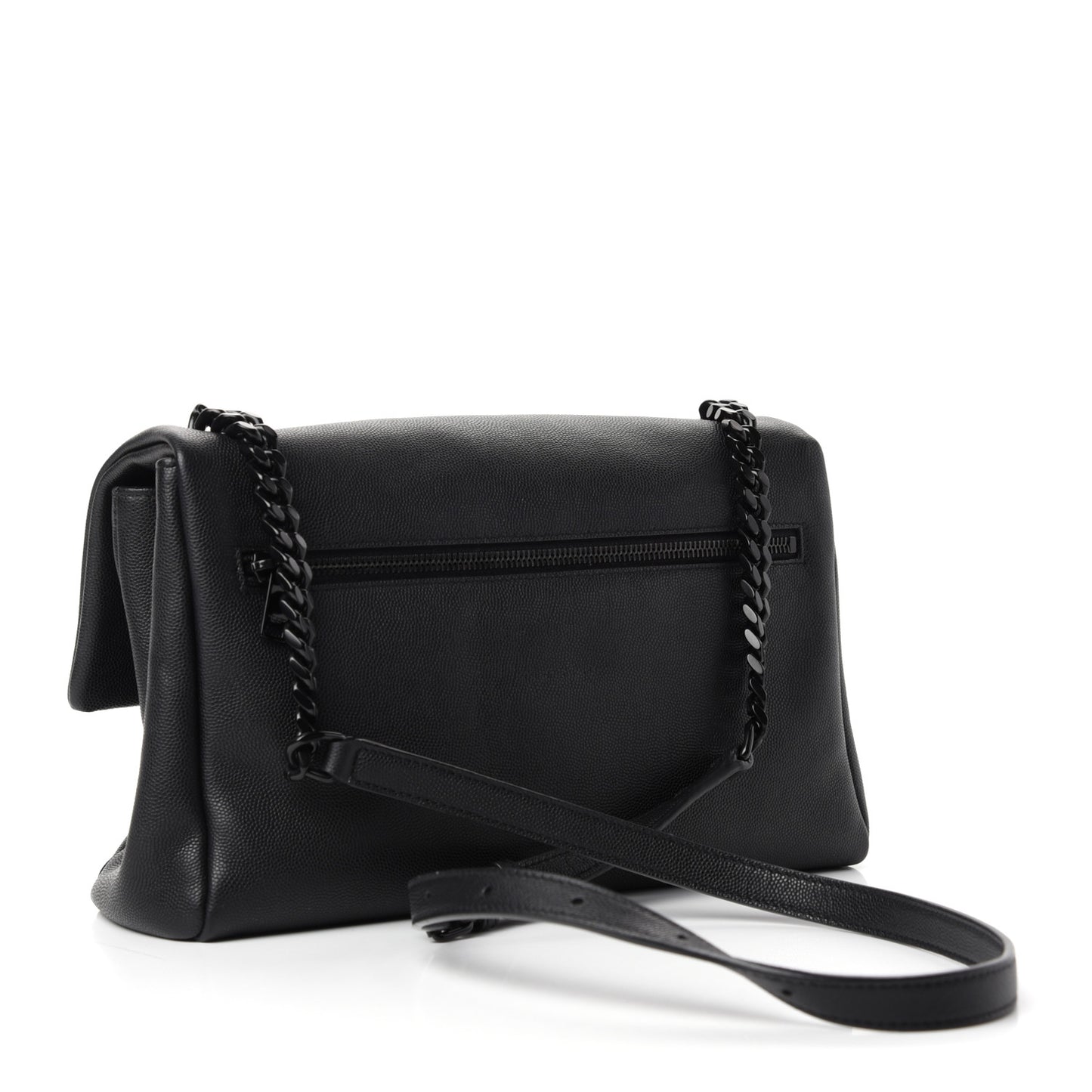 Grain De Poudre Medium West Hollywood Monogram Fold-Over Black