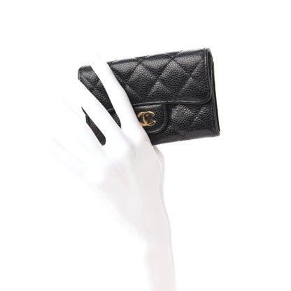 Chanel Caviar Quilted Flap Card Holder Wallet Black 2 of 12