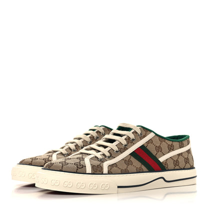 Gucci GG Monogram Web Mens 1977 Tennis Sneakers 11 Beige Ebony Mystic White Vert 4 of 8