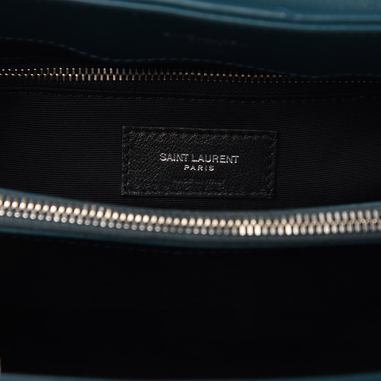 Saint Laurent Calfskin Y Quilted Monogram Medium Loulou Chain Satchel Dark Turquoise 8 of 10