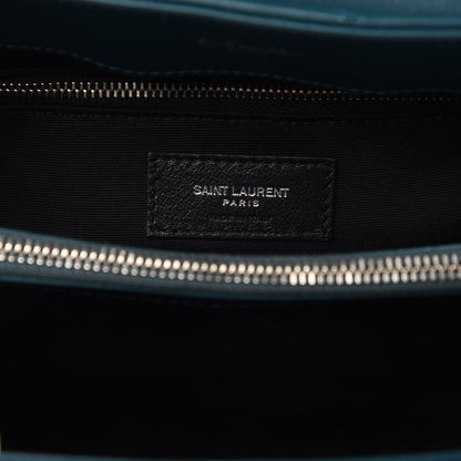Saint Laurent Calfskin Y Quilted Monogram Medium Loulou Chain Satchel Dark Turquoise 8 of 10