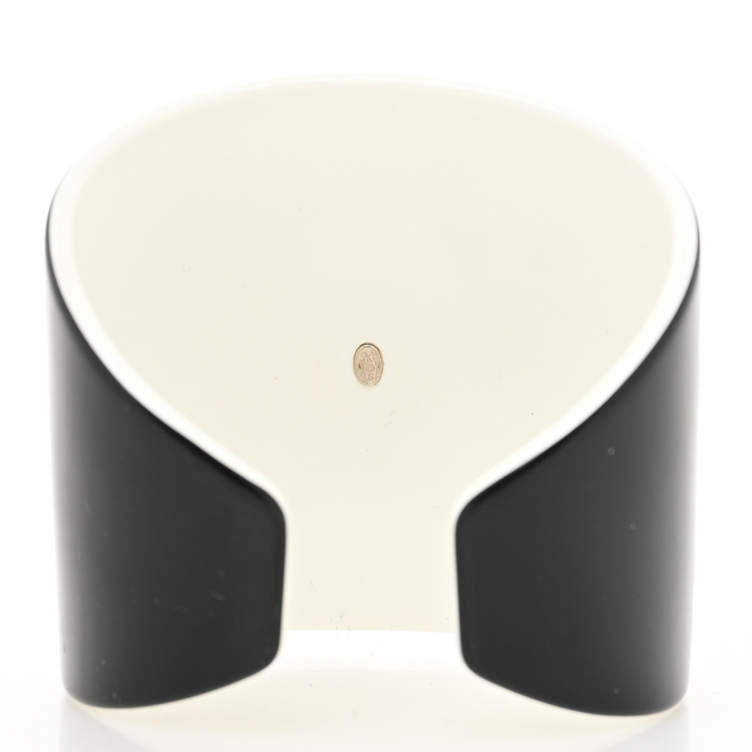 Chanel Resin CC Wide Cuff Black White 2 of 3