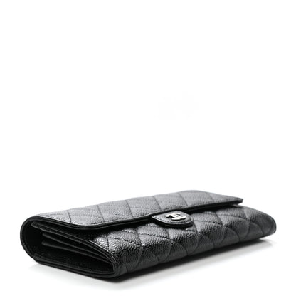 Chanel Caviar Quilted Large Flap Wallet Black 4 of 9