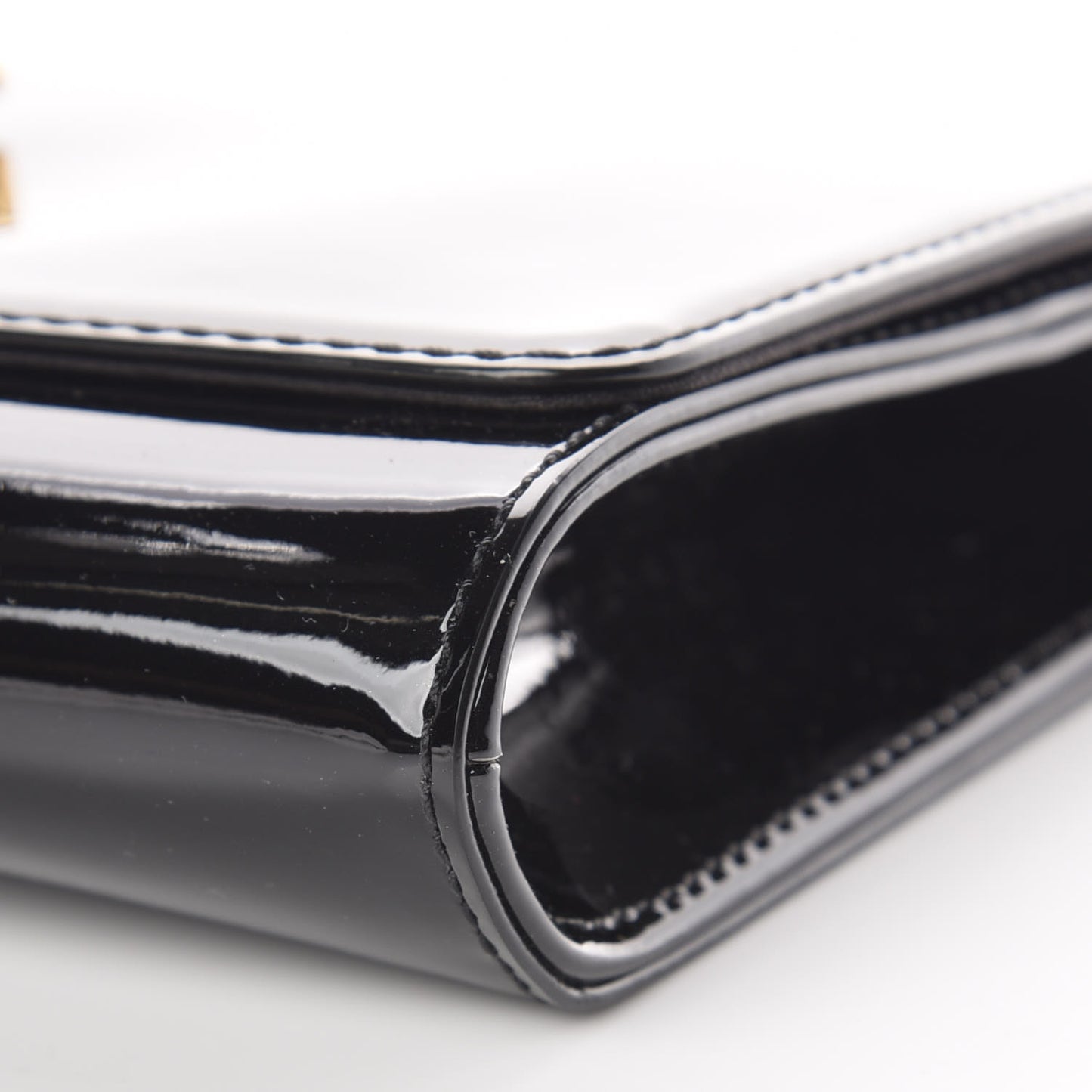 Patent Louise Clutch Black