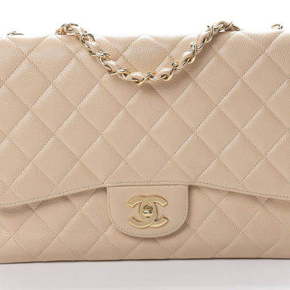 Chanel Caviar Quilted Jumbo Single Flap Beige Clair 7 of 15