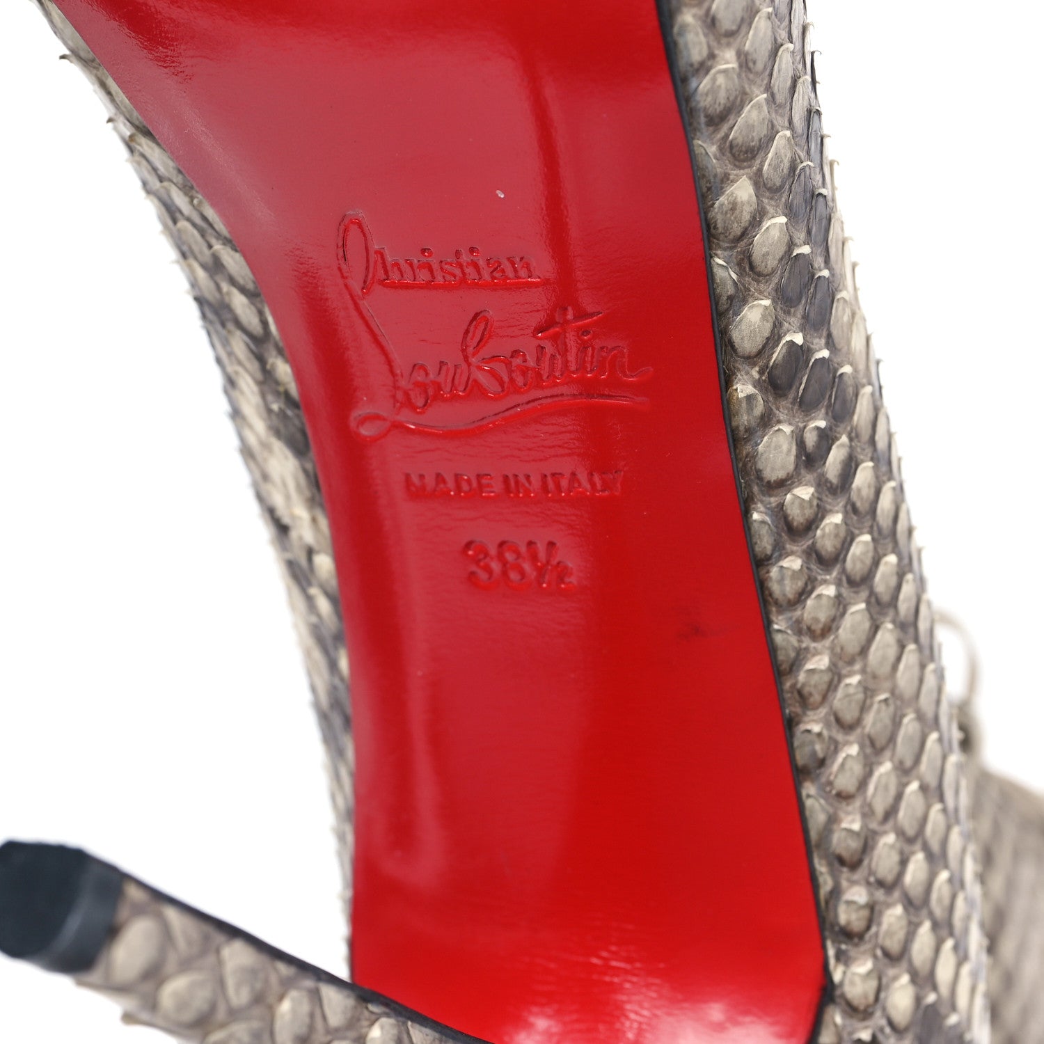 Christian Louboutin Snakeskin Juste 120 Pumps 38.5 Roccia 6 of 7