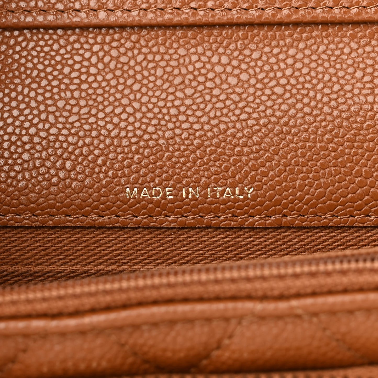 Caviar Quilted Business Affinity Clutch With Chain Flap Camel