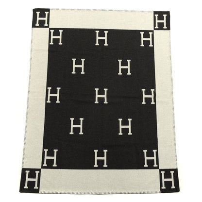 Hermes Wool Cashmere Avalon Blanket Ecru Gris Fonce 1 of 3