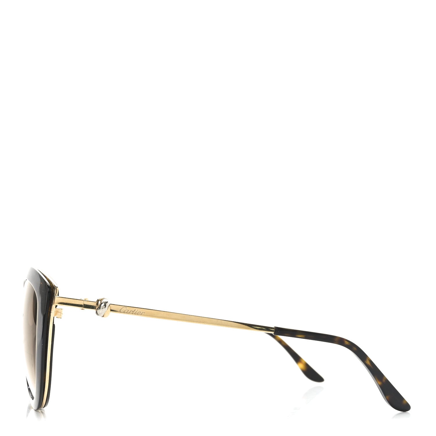 Cartier Metal Acetate Trinity Cat Eye Sunglasses CT0226S Tortoise 3 of 7