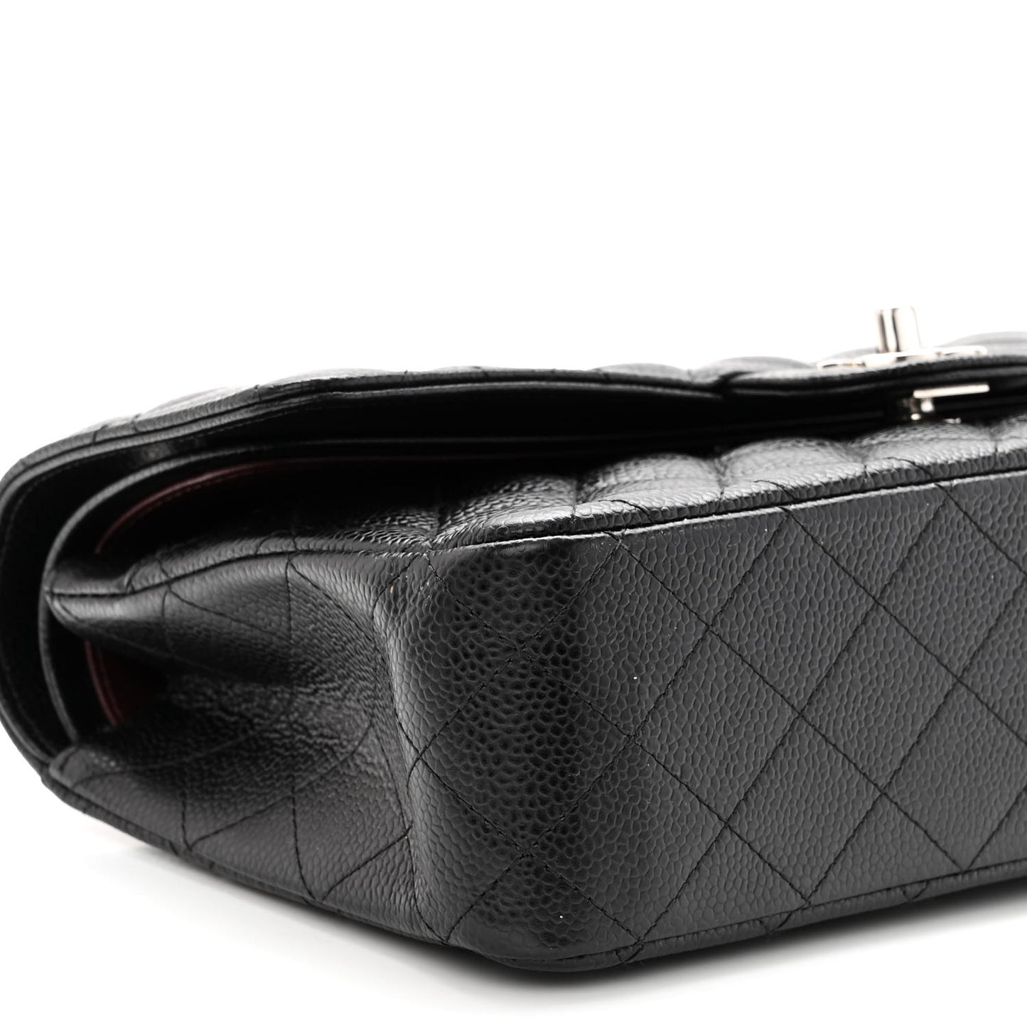 Caviar Quilted Medium Double Flap Black