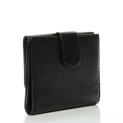 Chanel Caviar Timeless CC Compact French Wallet Black 3 of 8