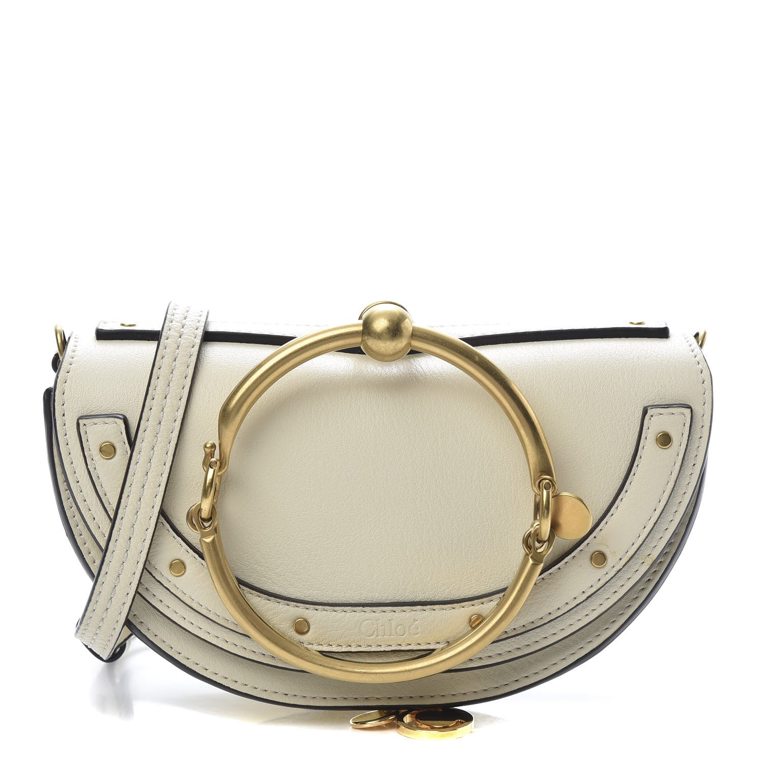 Chloe Calfskin Small Nile Bracelet Minaudiere Bag Off White 1 of 14