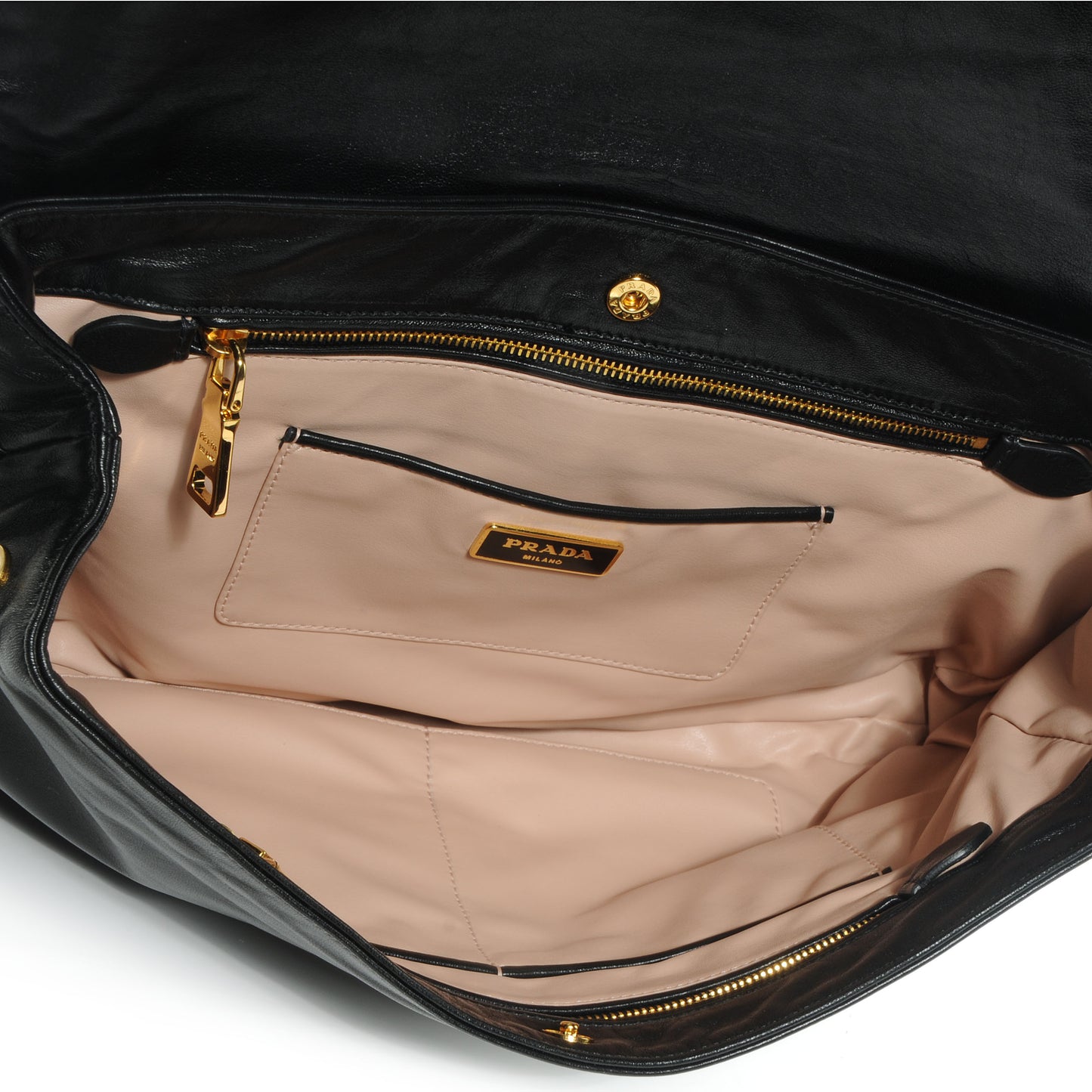 Nappa Rose Flap Clutch Black