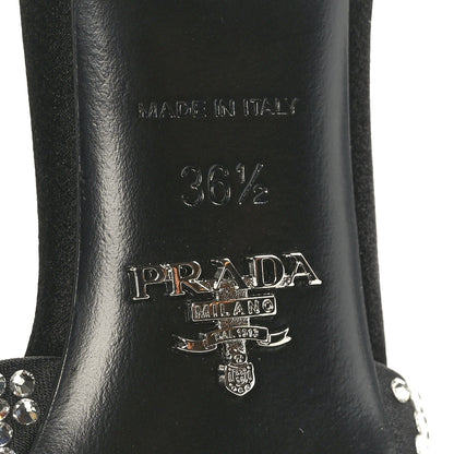 Prada Satin Crystal Logo 65mm Slide Sandals 36.5 Cristal 6 of 7