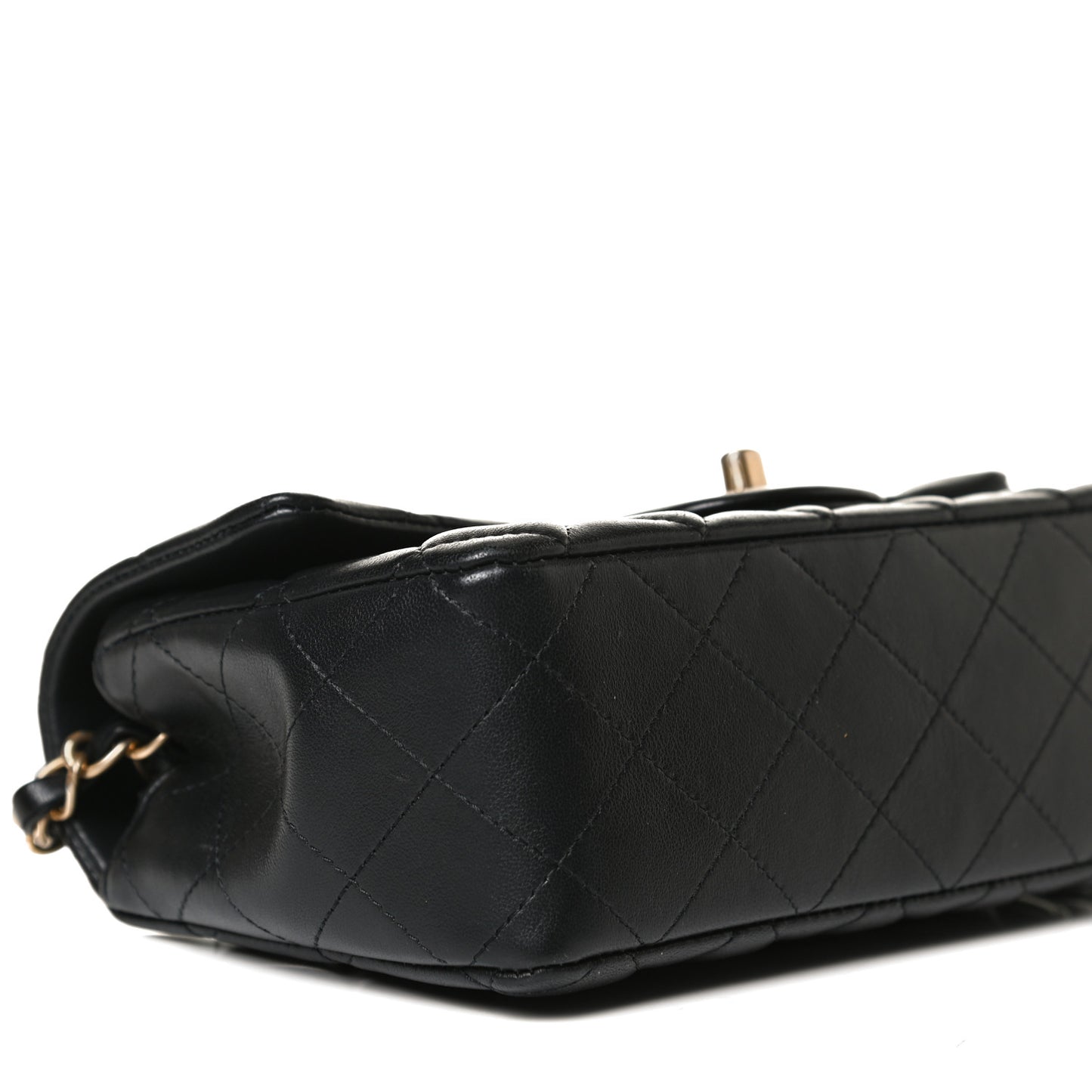 Lambskin Quilted Mini Rectangular Flap Black