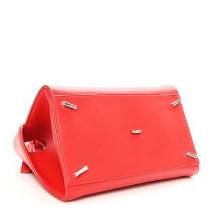 Salvatore Ferragamo Natural Grain Calfskin Medium Hug Bag Flame Red 4 of 9