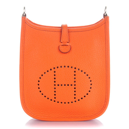 Hermes Taurillon Clemence Evelyne TPM Orange 1 of 7