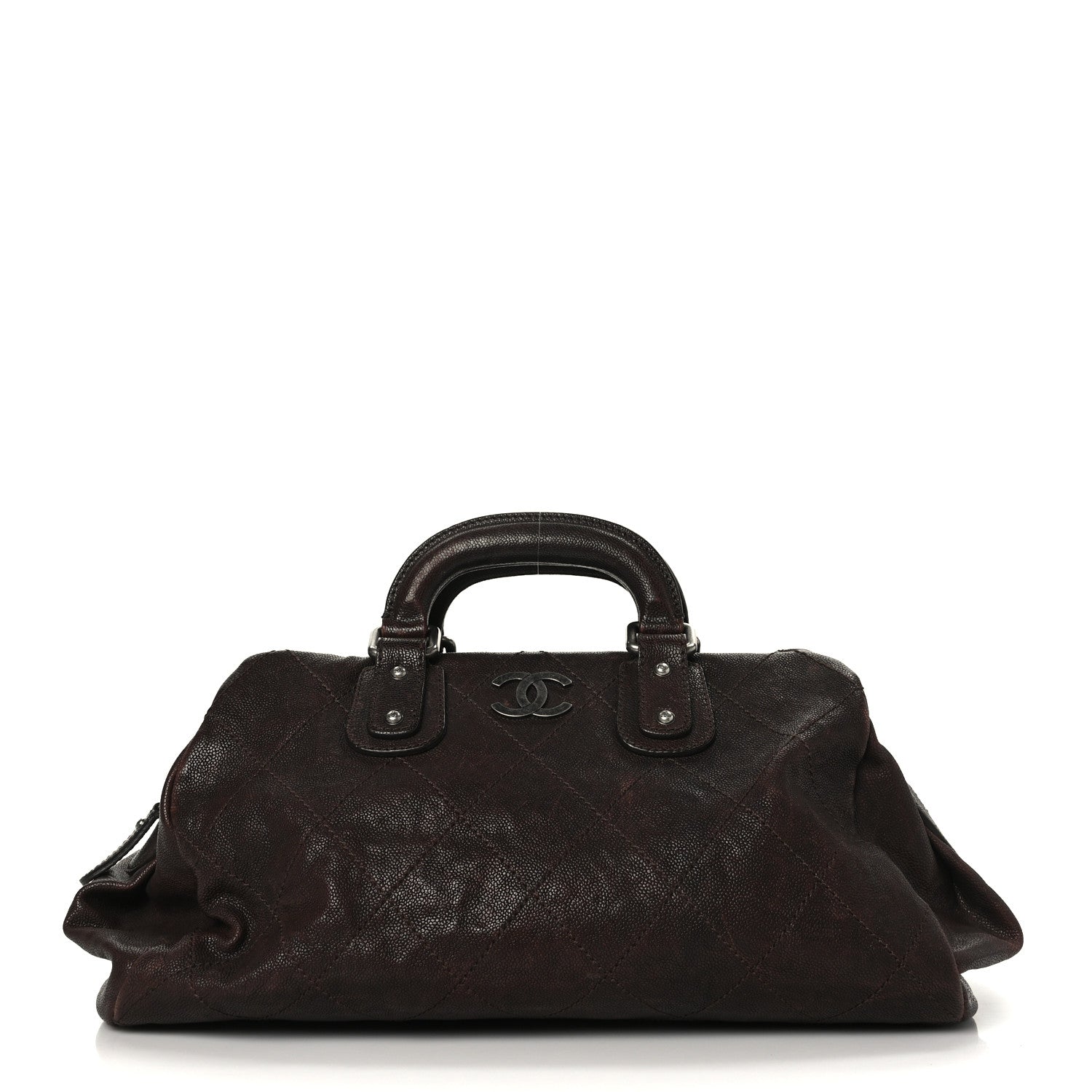 Chanel Caviar Quilted Bowler Tote Brown 1 of 9