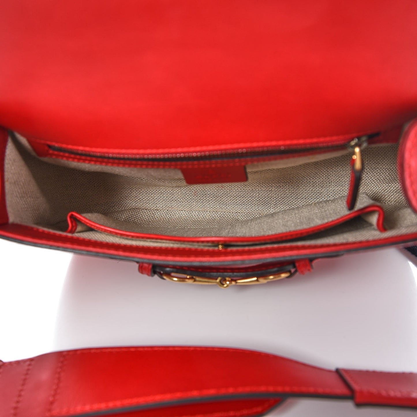 Ruinart Calfskin Medium Lady Web Shoulder Bag Hibiscus Red