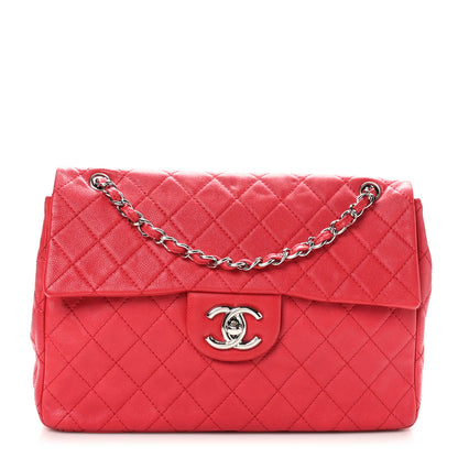 Chanel Washed Caviar Quilted Maxi Single Flap Fuchsia 1 of 10