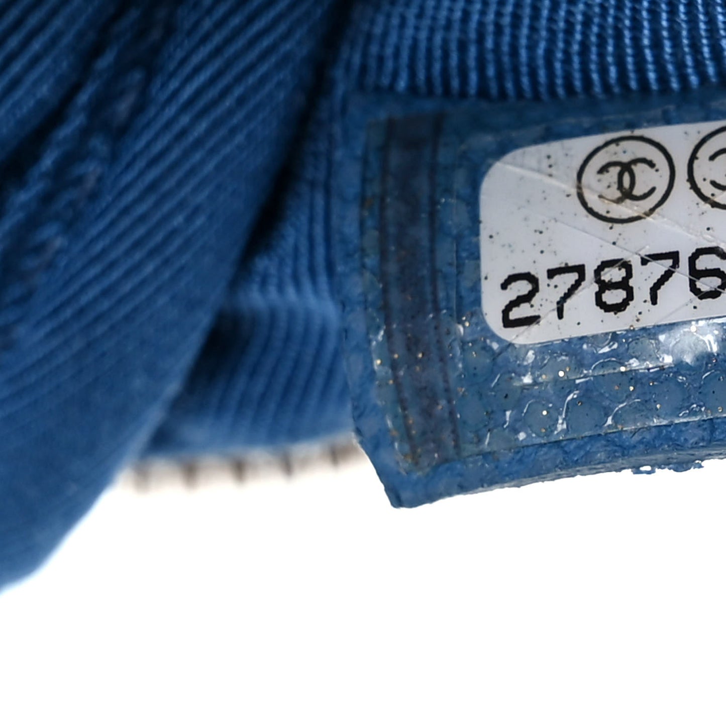 Caviar Chevron Quilted Small Cosmetic Case Blue